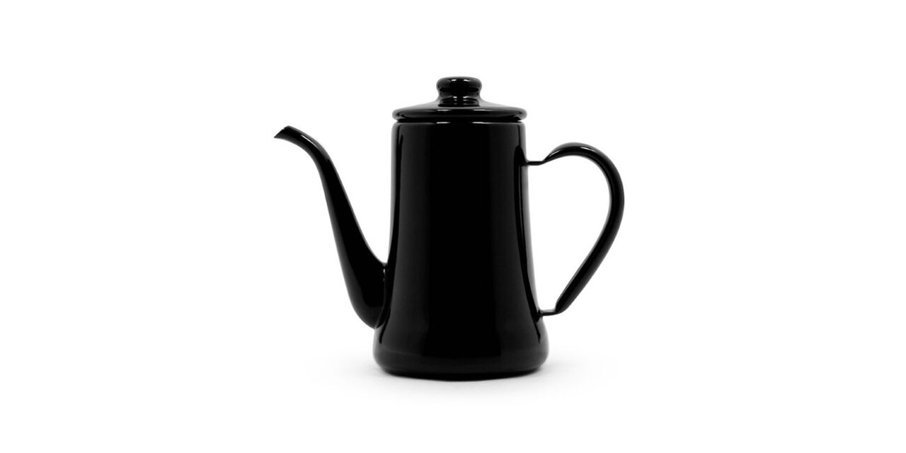 TSUKI USAGI JIRUSHI Enamel Coffee Kettle,Black, large image number 0