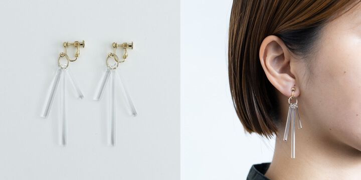 Glass Clip-on Earrings "Kanade"