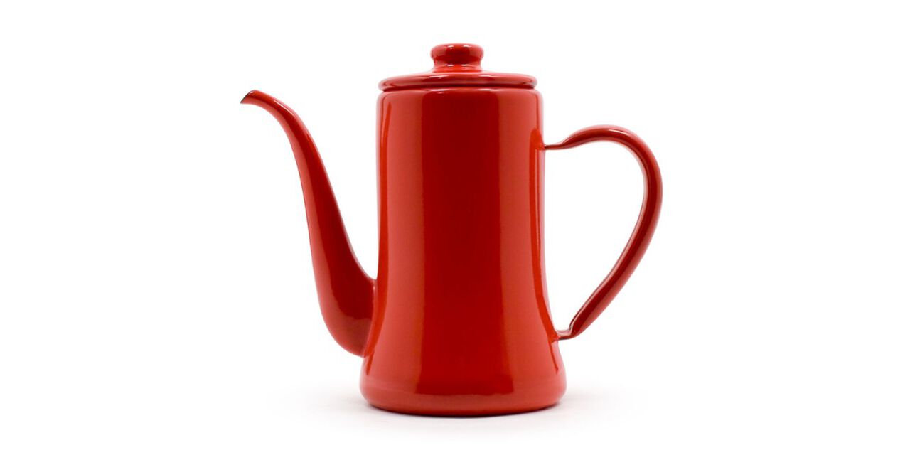 TSUKI USAGI JIRUSHI Enamel Coffee Kettle,Red, large image number 0