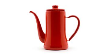 TSUKI USAGI JIRUSHI Enamel Coffee Kettle,Red, small image number 0